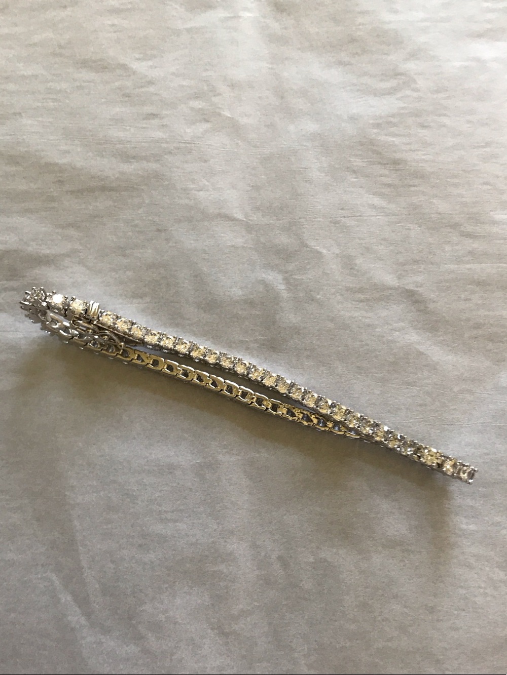 All Silver Tennis Bracelet with Clear Stones - Women Jewelry